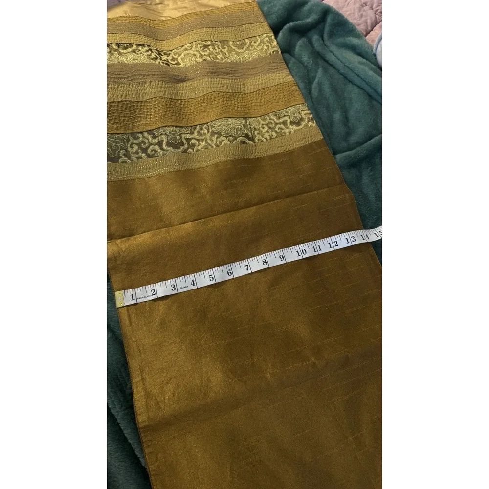 Vtg Pier One Golden Luster Gold Toned Table Runner
